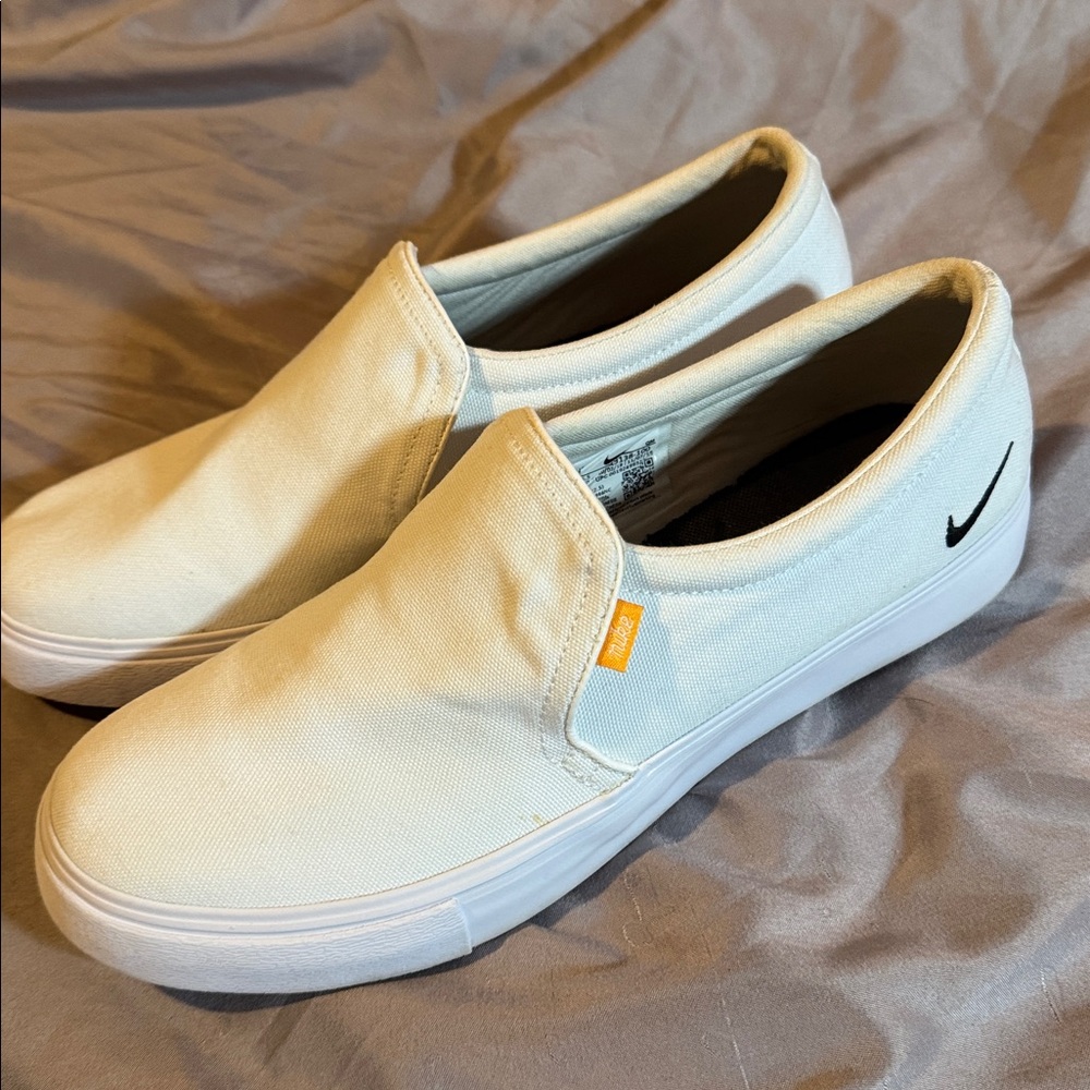 Nike Women’s Court Royale White Canvas Slip-On Sneakers